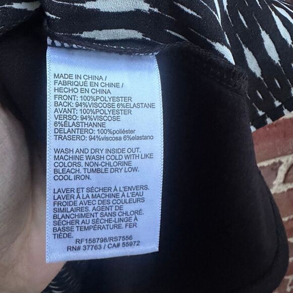 Rafaella Dolman Sleeve Printed Top black white plus size 3X NEW - Picture 4 of 7